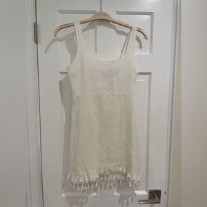 White tassel mini dress lulus